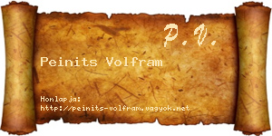 Peinits Volfram névjegykártya